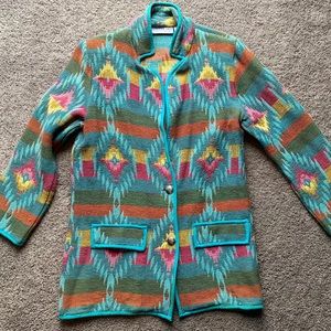Bedford Fair vintage Aztec woven southwest jacket